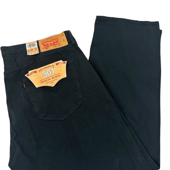 NWT Levi’s Black 501XX Straight Leg Button Fly Original Fit Jeans Y2K Mens 44x30 - Picture 1 of 11